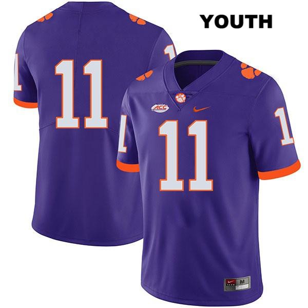 Youth Clemson Tigers #11 Taisun Phommachanh Stitched Purple Legend Authentic Nike No Name NCAA College Football Jersey VRI4146KM
